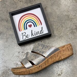 Kork-Ease Metallic Silver Cork Wedges